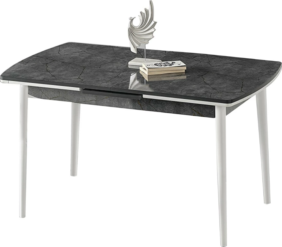 Tavolinë ngrënie me zgjatje Hanah Home, Toskana, antracit-bardhë