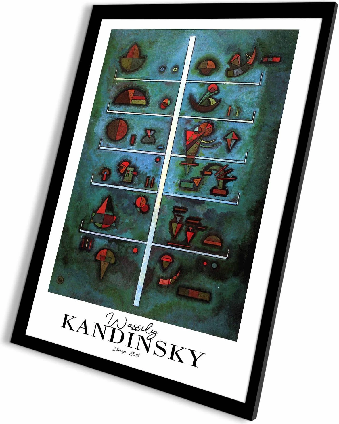 Pikturë dekorative me kornizë, Kandinsky, shumëngjyrëshe, 42x62cm