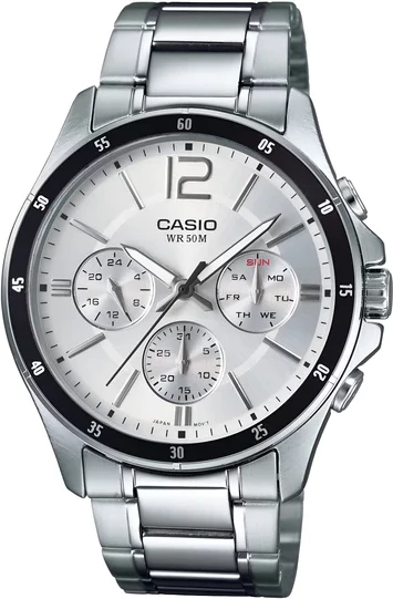 Orë dore Casio MTP-1374D-7AV, e argjendtë/bardhë