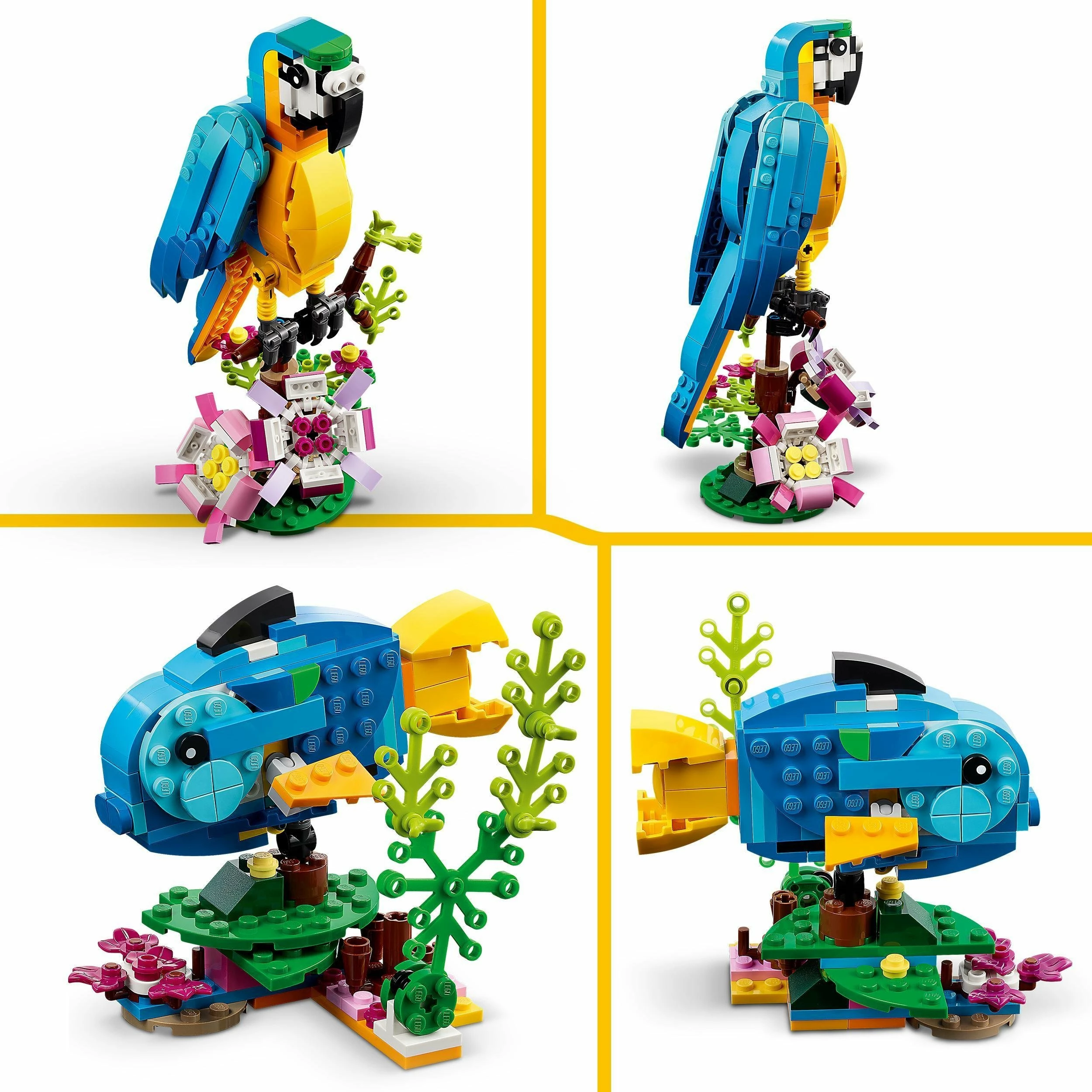 Set ndërtimi LEGO Creator 3-in-1 Exotic Parrot 31136, 253 pjesë, 7+