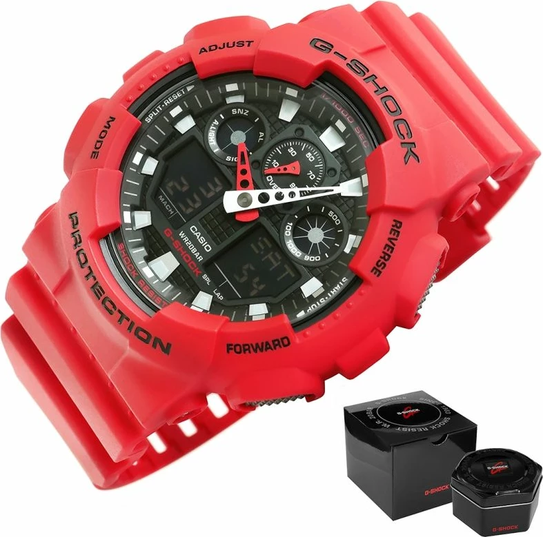 Orë dore për meshkuj Casio G-Shock, e kuqe