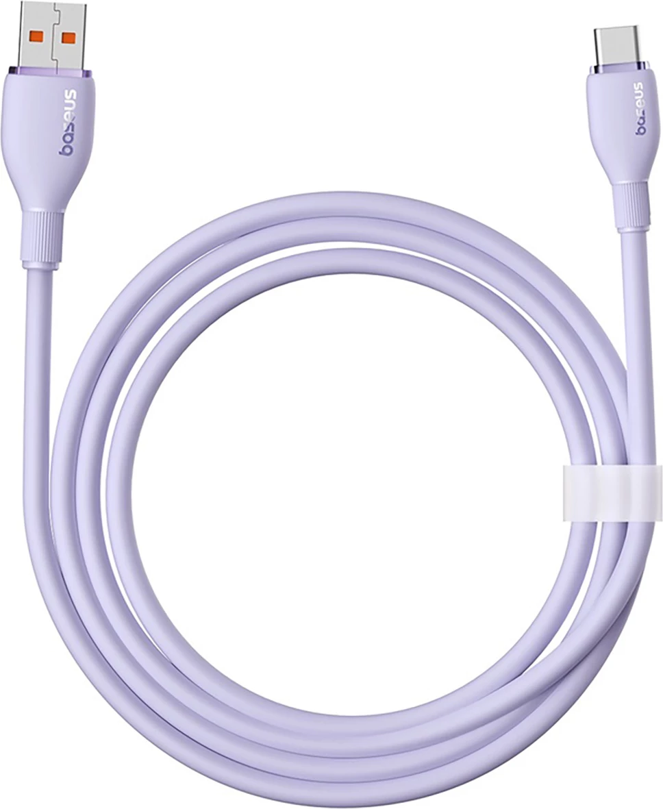 Kabllo Baseus Pudding USB-A në USB-C 2m, 100W, Vjollcë