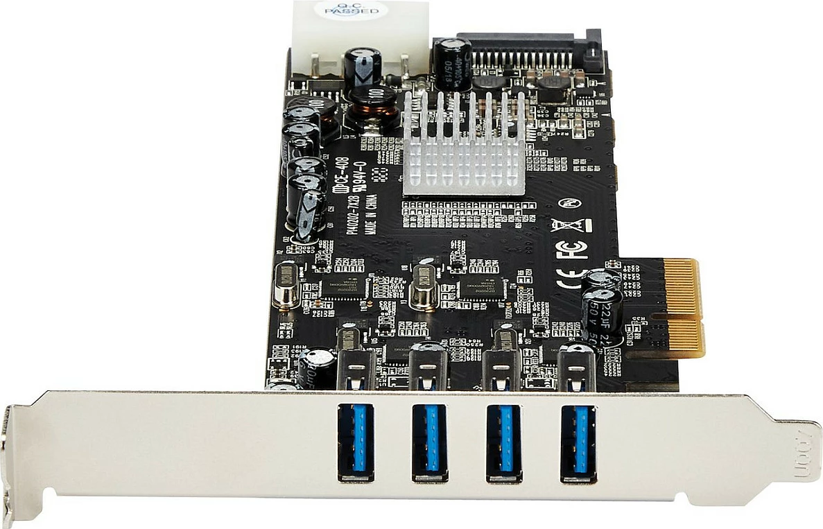 Kartelë PCIe USB StarTech PEXUSB3S44V, 4x USB 3.2 Gen 1, UASP, Full/Low Profile, e zezë