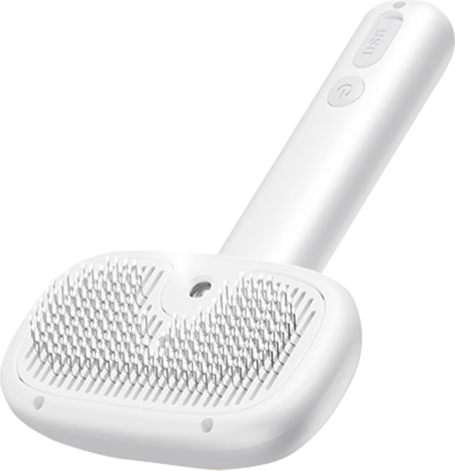 Furçë krehjeje me avull për kafshë shtëpiake, Rojeco RZSTX-02, pa kabllo, depozitë 30 ml, IPX7, bateri 500 mAh, e bardhë