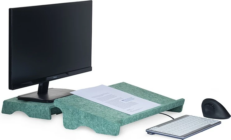 Stendë monitori BakkerElkhuizen Q-Riser 50 Circular, 10-30 inç, 10 kg, e gjelbër