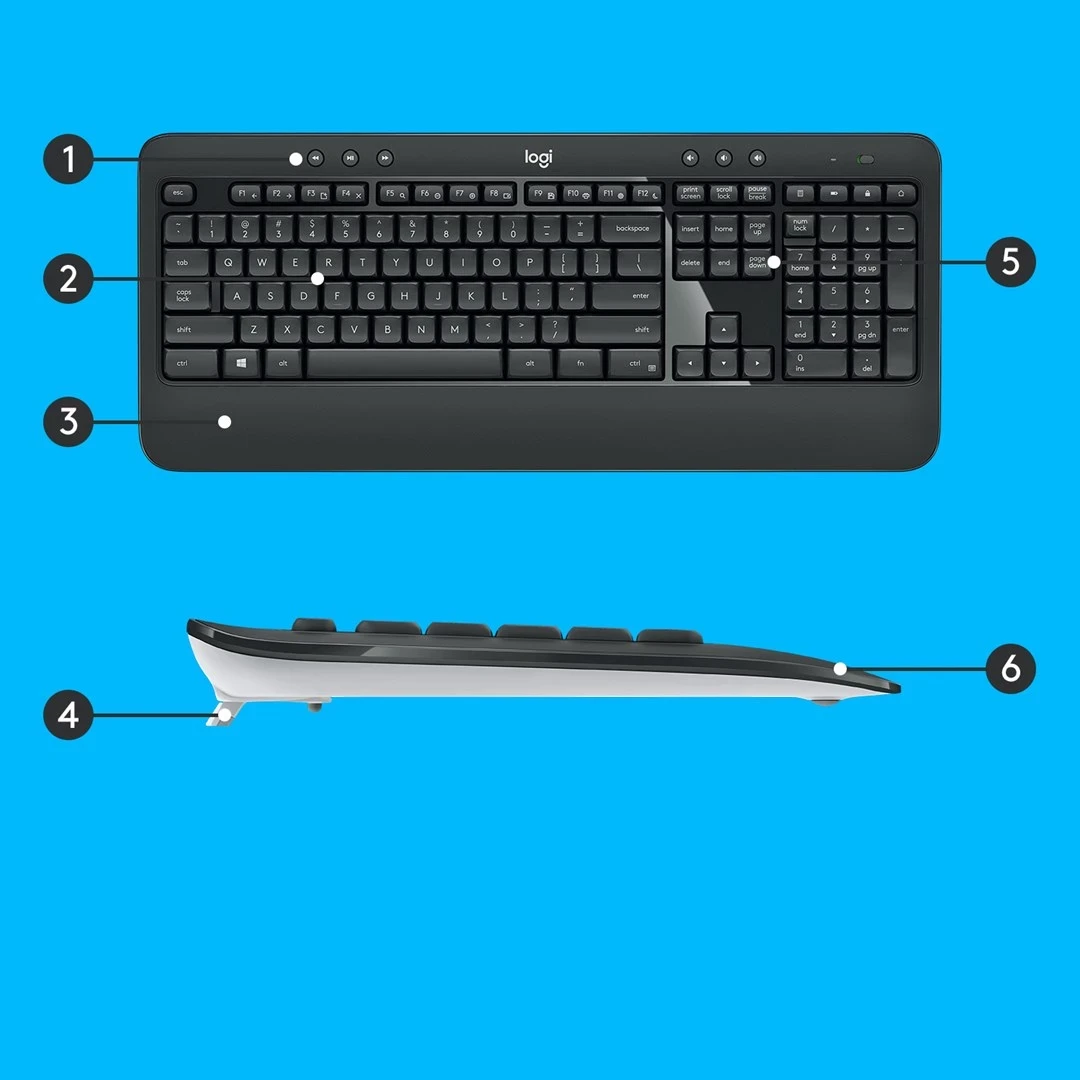 Set tastierë dhe maus  Logitech MK540 Advanced, të zeza