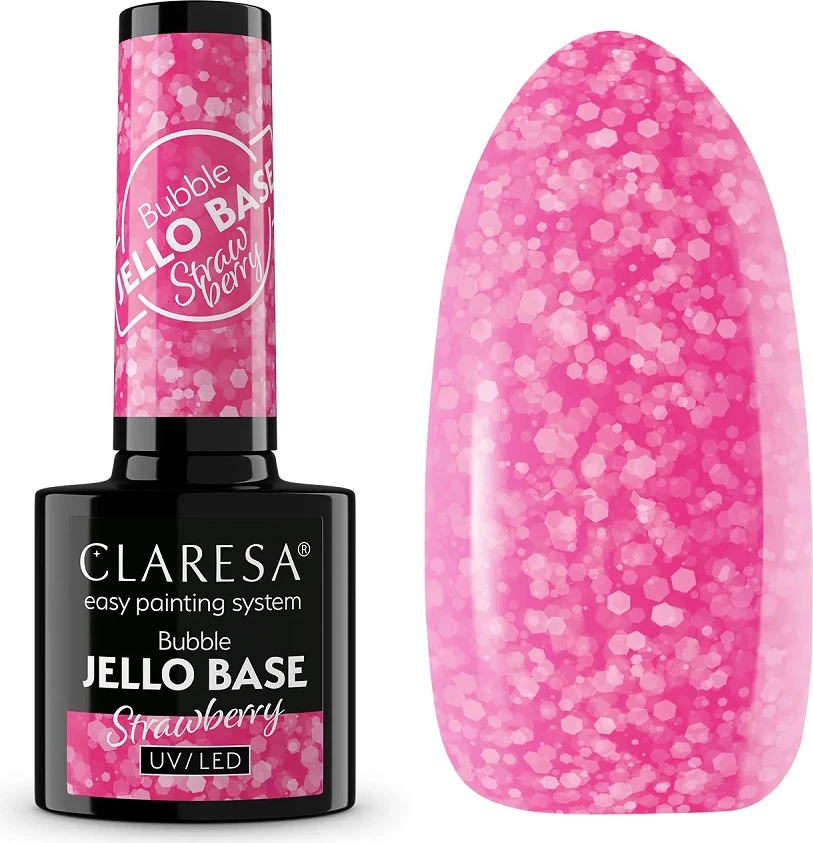 Bazë hibride për thonj Claresa Bubble Jello Base Strawberry për femra 5g