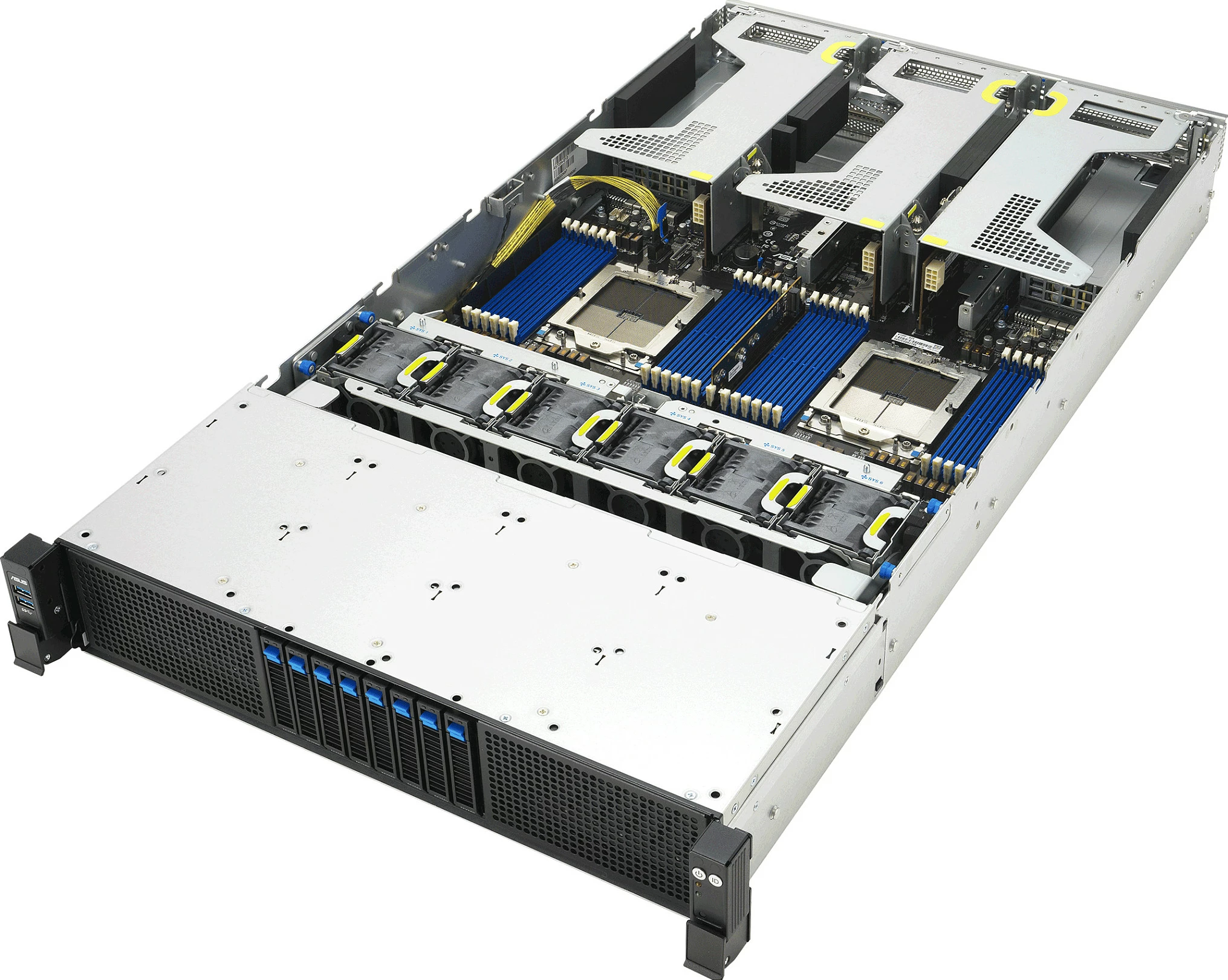 Server rack ASUS RS720A-E13-RS8G, Socket SP5, dual AMD EPYC, DDR5 deri 3TB, 2U, 3200W, zi/argjendtë