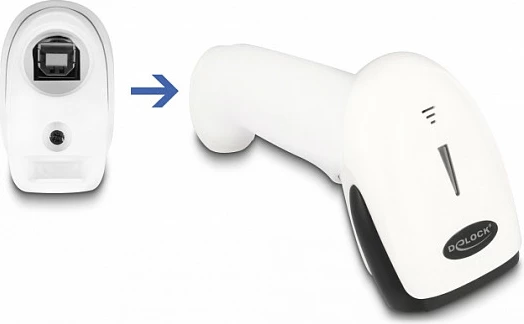 Skaner barkodi DeLOCK 1D/2D, Bluetooth 4.0, 2.4GHz, USB, i bardhë