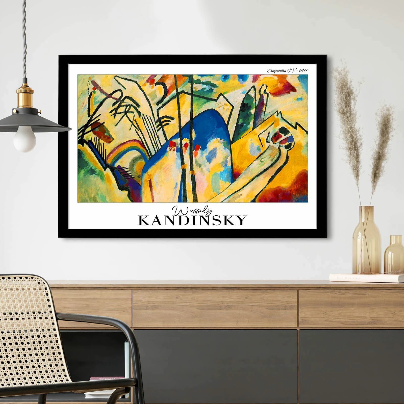 Pikturë dekorative me kornizë, Wallity, 4262SYHKANDINSKY-007, shumëngjyrëshe, 42x62cm