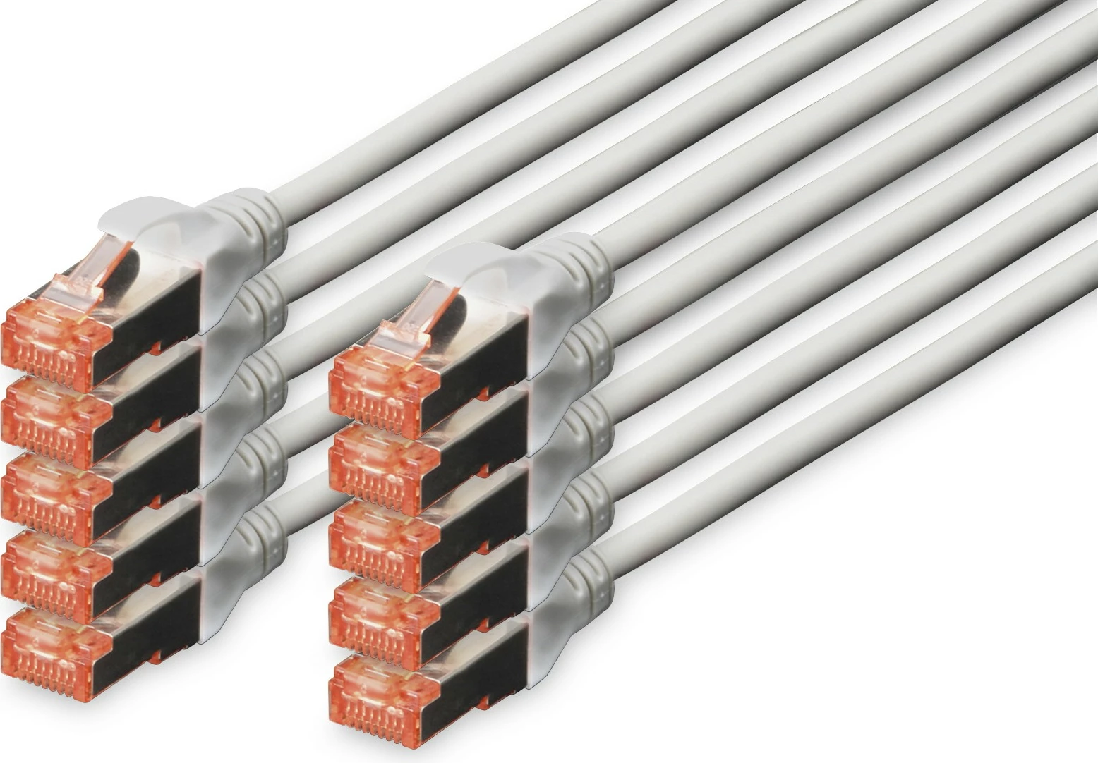 Kabllo rrjeti Digitus Cat6 S/FTP, 1m, set 10 copë, RJ-45, gri