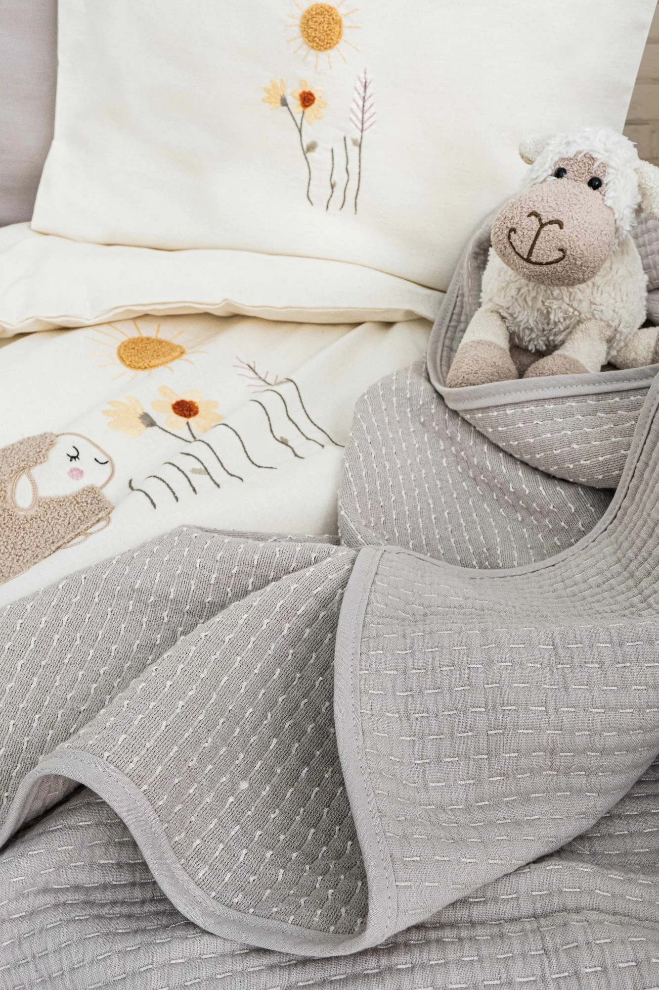 Set mbulesash për krevat fëmijësh, ngjyrë bezhë, L'essentiel, dele të vogla