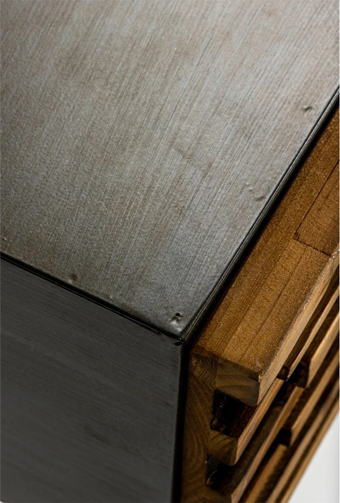 Komodë Coast me 3 sirtarë, ngjyrë e zezë-natyrale, 90x37x79cm