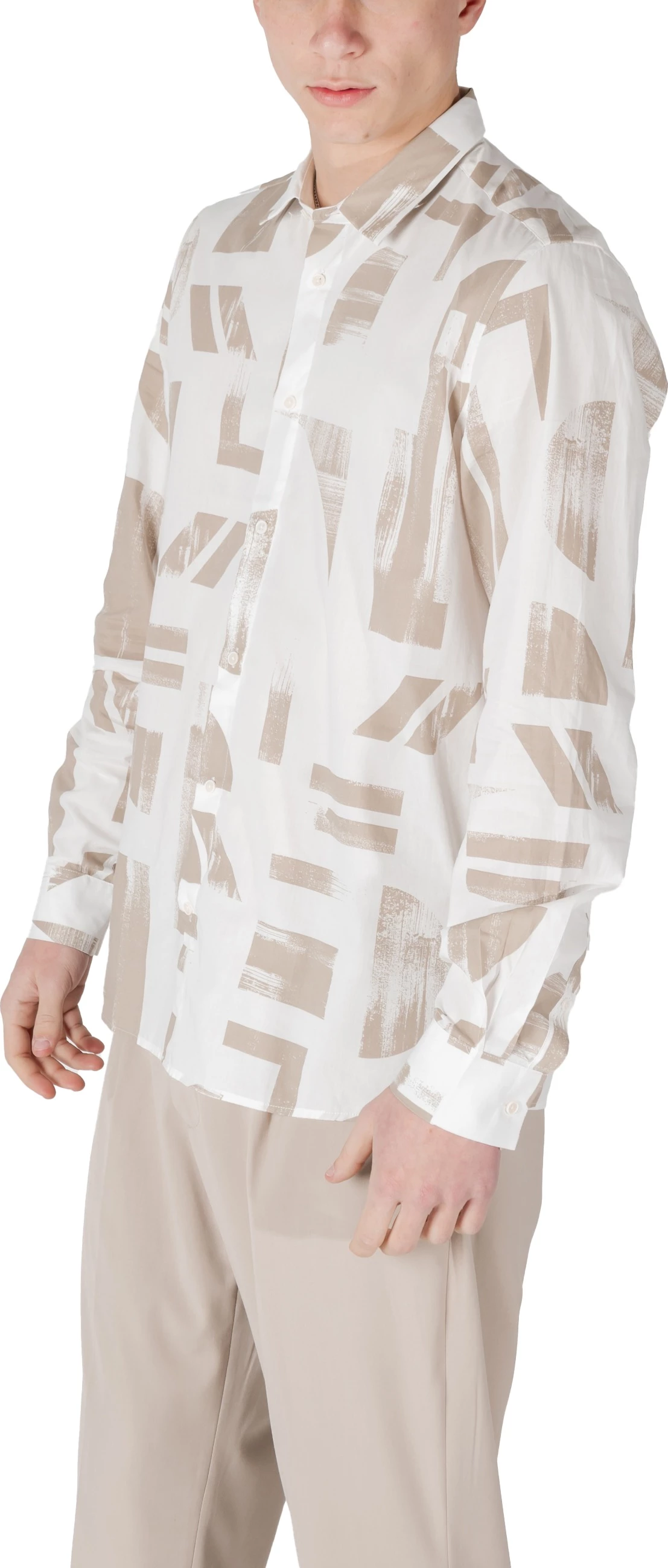 Këmishë për meshkuj Antony Morato Barcelona MMSL00614-FA430642, bezhë [Madhësia: M]