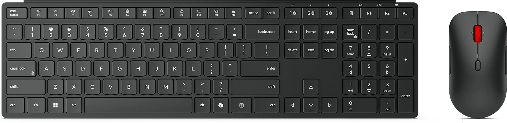 Set tastierë + maus Lenovo 4X31S04814, Wireless RF + Bluetooth, full-size, i zi