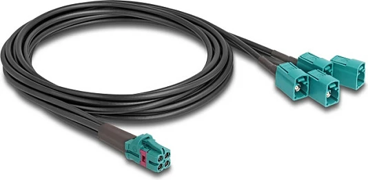 Kabllo DeLOCK Mini FAKRA Z quad në 4x FAKRA Z (femër), B-Type, e zezë