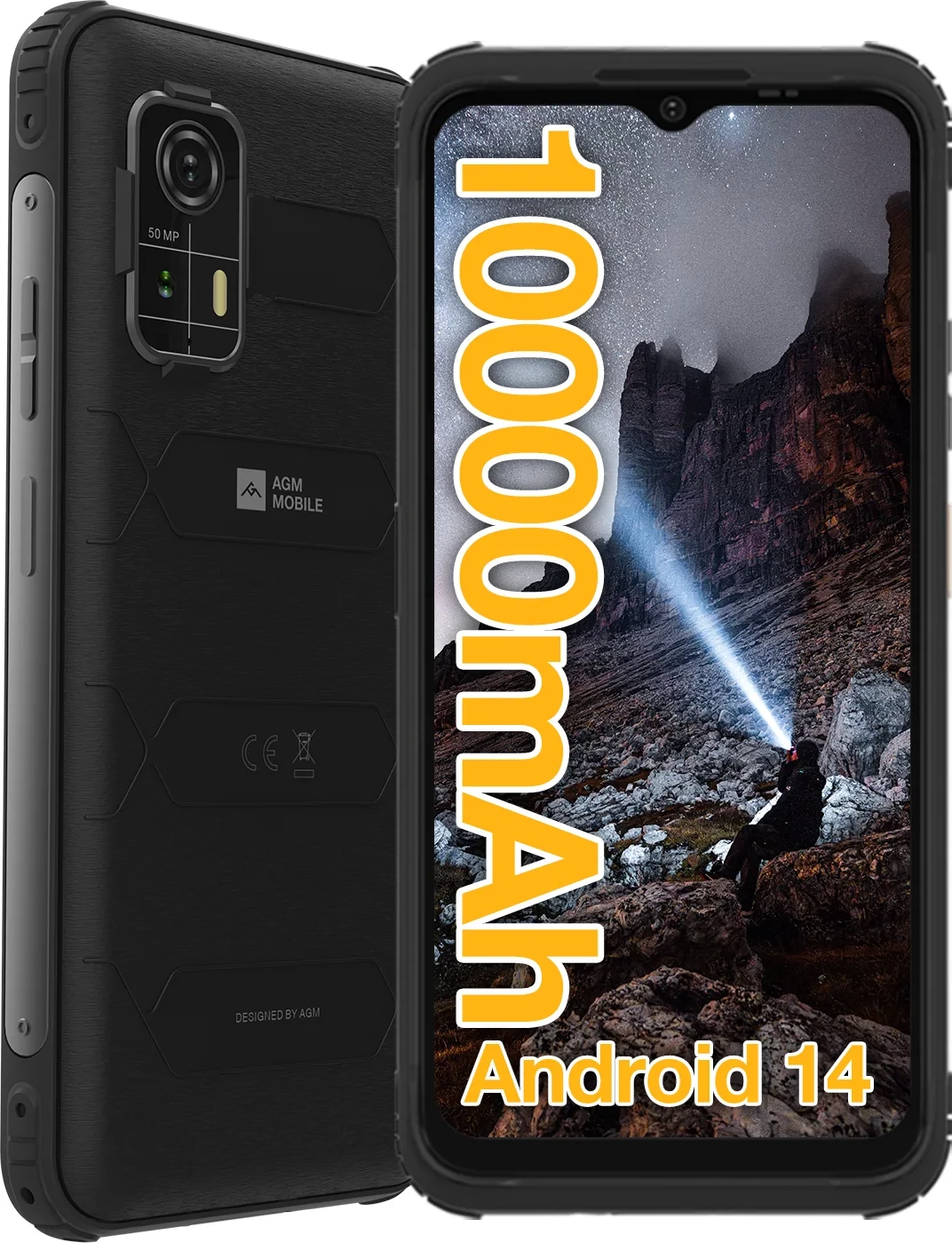 Celular AGM H Max 4GB/128GB, bateri 10,000 mAh, Android 14, ekran 6.56\" 90Hz, i zi