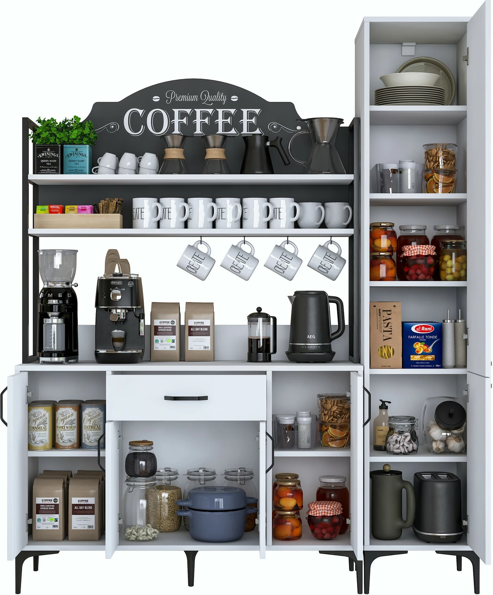 Dollap shumëpërdorimësh, ngjyrë e bardhë, Hanah Home JE149 - 3081