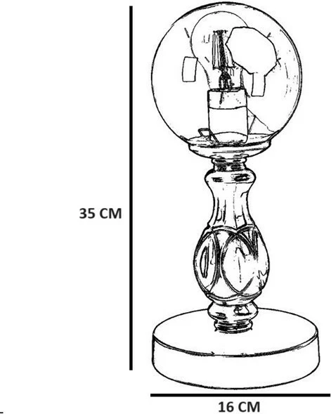 Llambë tavoline Opviq, ngjyrë amber dhe ari, 8843-1