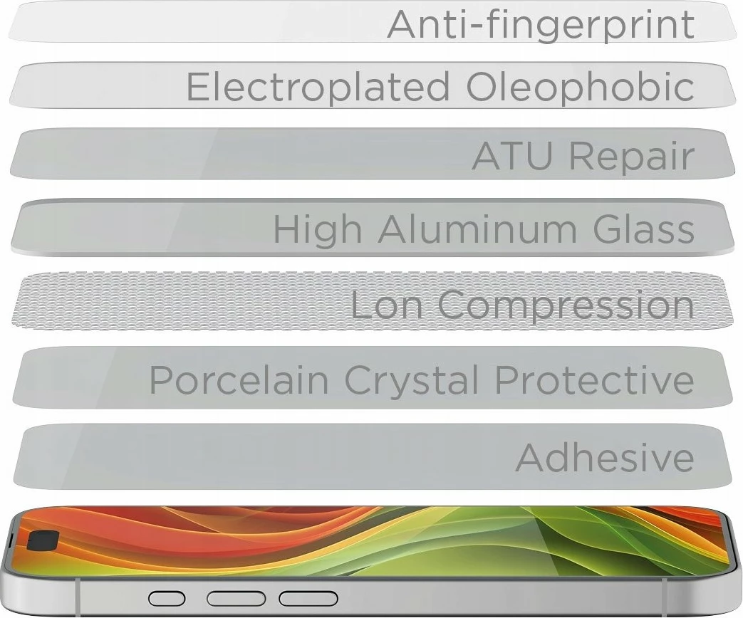 Xham mbrojtës ekrani Mobile Origin Screen Guard Spare Glass Full Coverage për iPhone Air, 0.33 mm, 9H