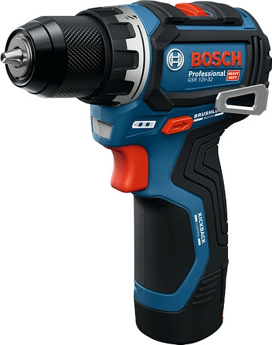 Bormashinë/vidhosëse me bateri Bosch GSR 12V-32 Professional, 12V, 2x 2.0Ah, me çantë, blu/zezë