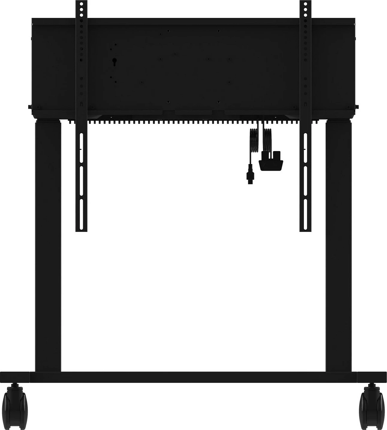 Stativ dyshemeje me rrota iiyama Rollwagen, VESA 800x600, rregullim elektrik lartësie 850-1800mm, 55"-105", 120kg, i zi