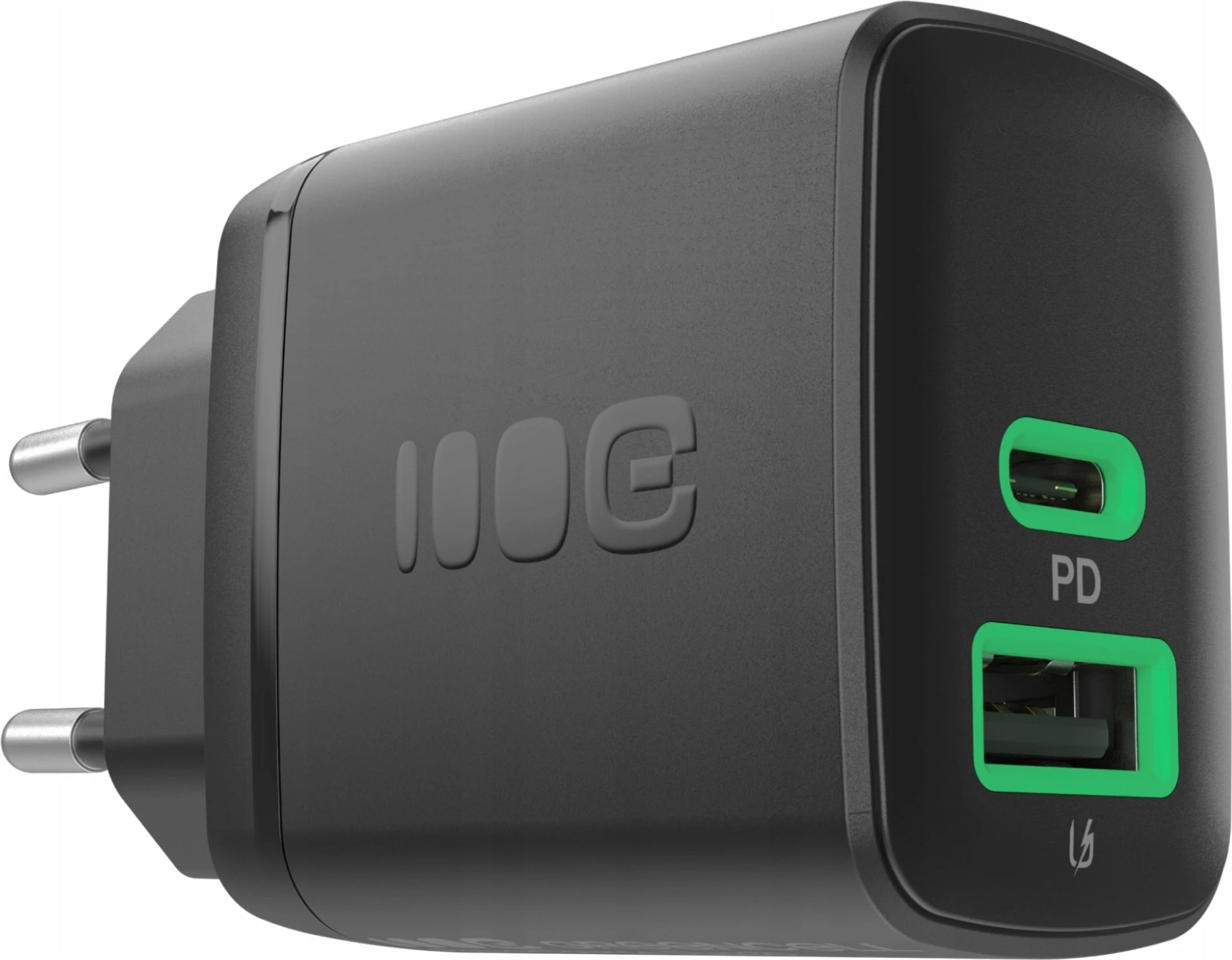Karikues rrjeti Green Cell PowerSource Duo30 CHARB-GC-30AC-B 30W, 1x USB-A/1x USB-C, PD 3A, i zi