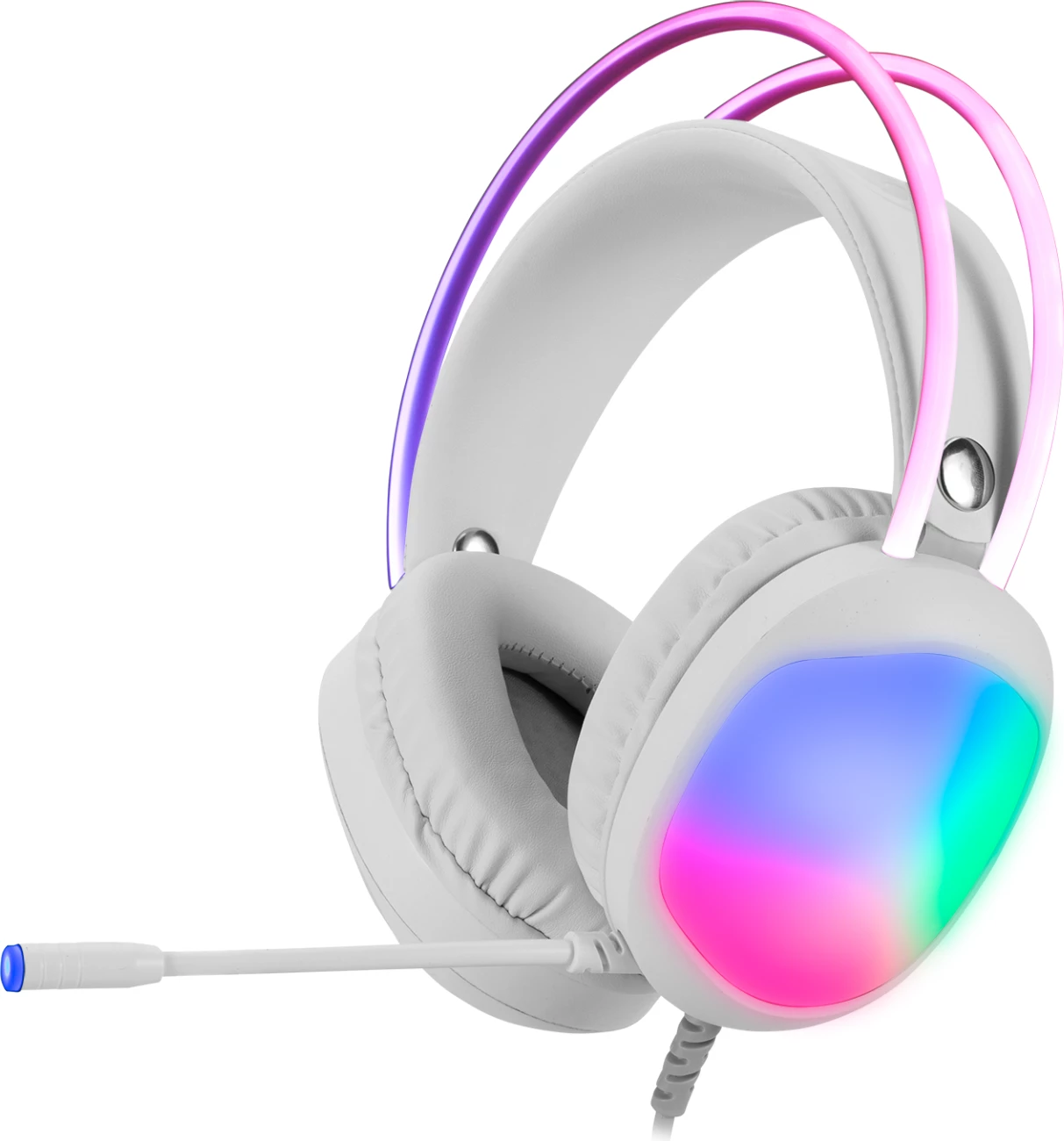 Kufje gaming Marvo HG8959 LUMI 40, me kabllo, RGB, USB + 3.5mm, driver 50mm, të bardha