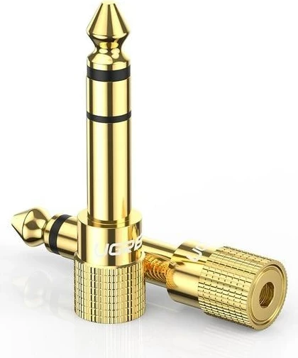 Adapter audio UGREEN 20503, 3.5mm mashkull në 6.35mm femër, i artë