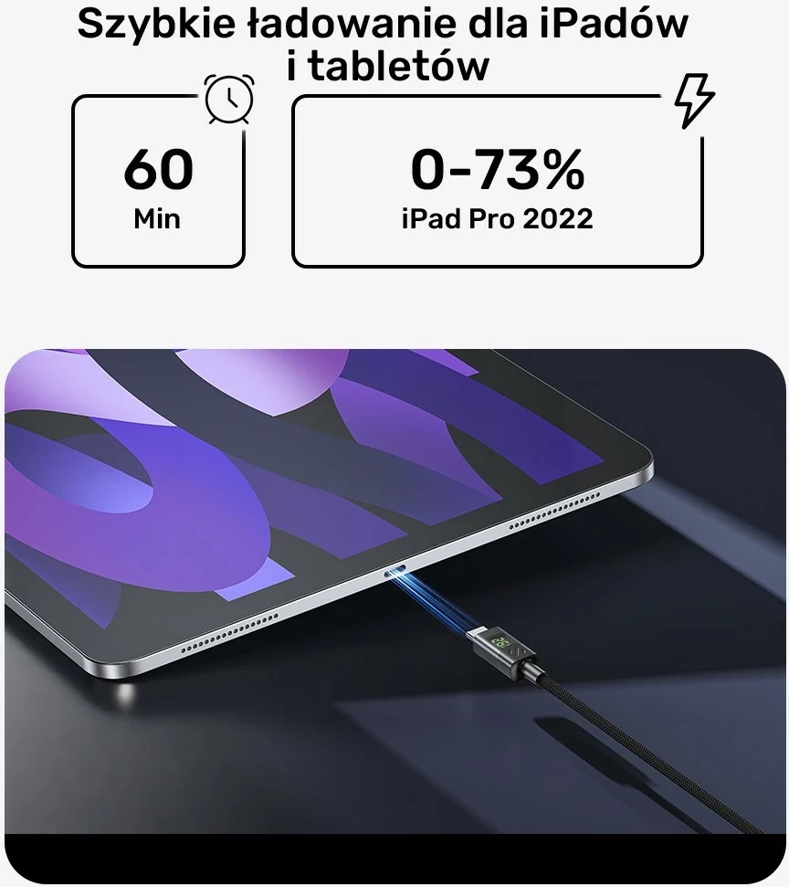 Kabëll USB-C Unitek USB-C/USB-C, 3m, 60W, me ekran, i zi