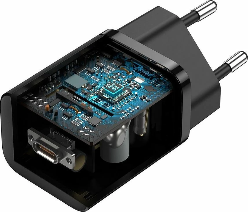 Karikues rrjeti Baseus Super Si TZCCSUP-L01 25W USB-C PD me kabllo USB-C në USB-C 1m, i zi