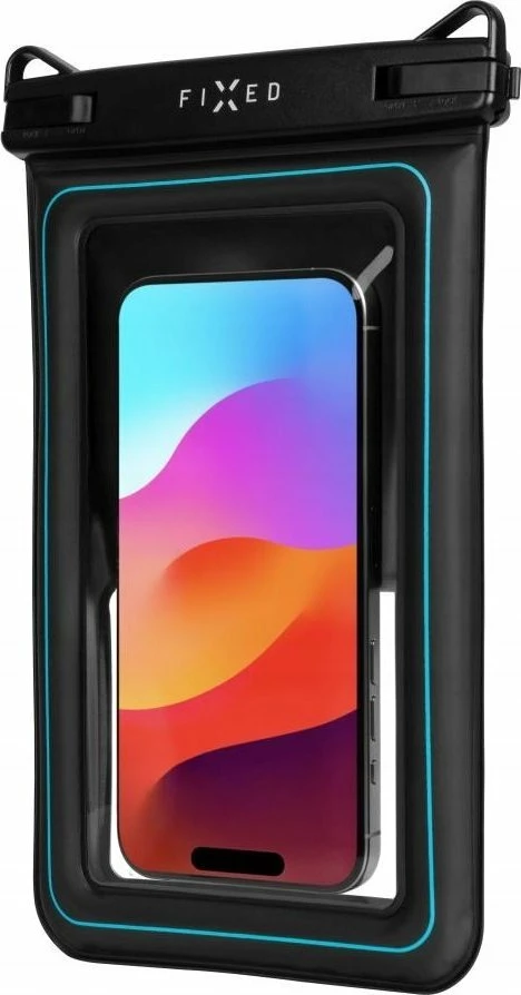 Mbështjellës i papërshkueshëm prej ujit Fixed Float Max universal deri 7.5\", IPX8, me litar qafe, i zi