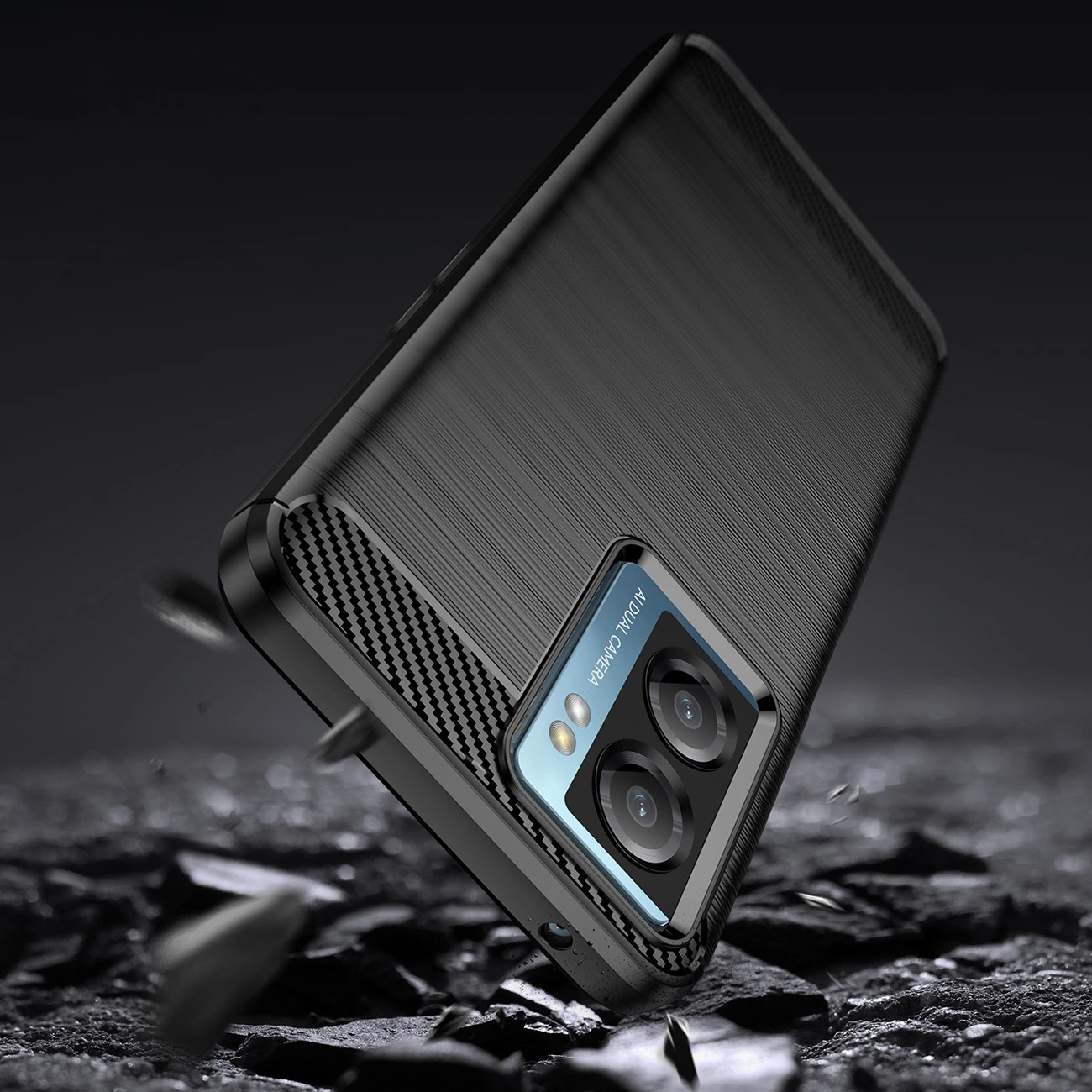 Mbështjellës Hurtel Carbon Case për Xiaomi Poco F4 5G, i zi