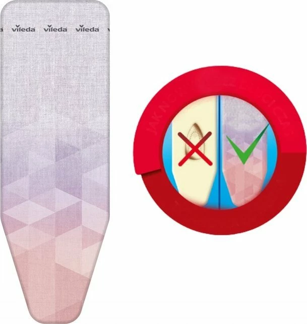 Mbulesë dërrase hekurosjeje Vileda Diamond, universale, Quick Fix, rozë