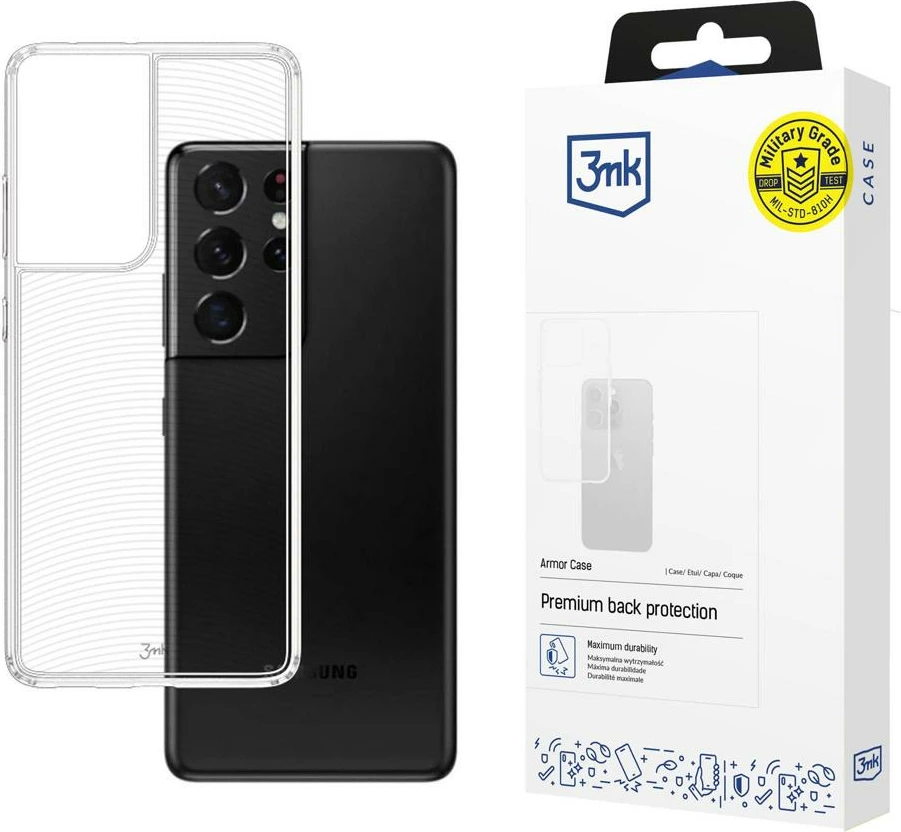 Mbështjellës 3mk Armor Case për Samsung Galaxy S21 Ultra, Transparent