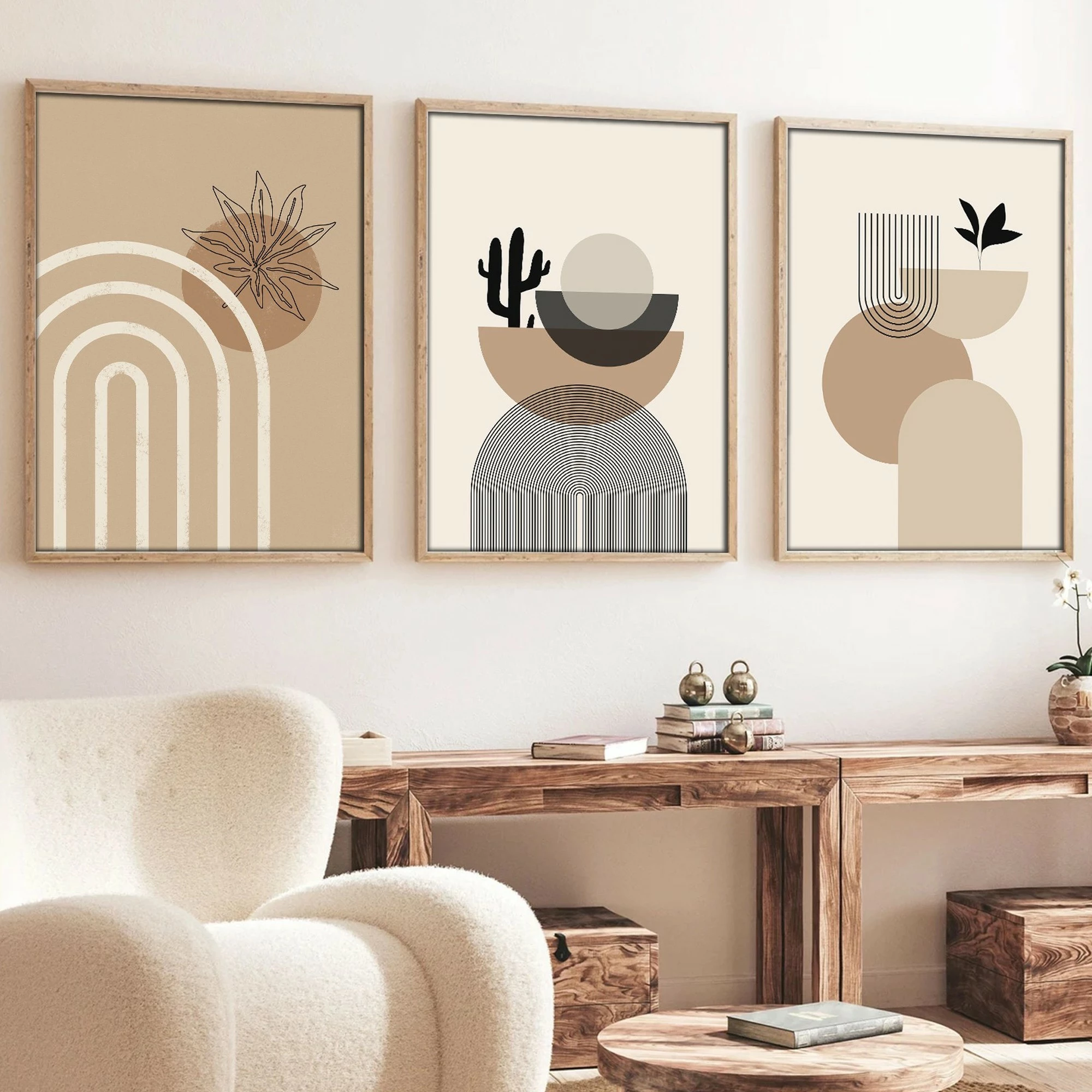 Pikturë dekorative me kornizë MDF (3 copë), Wallity, Huhu264, 50x35