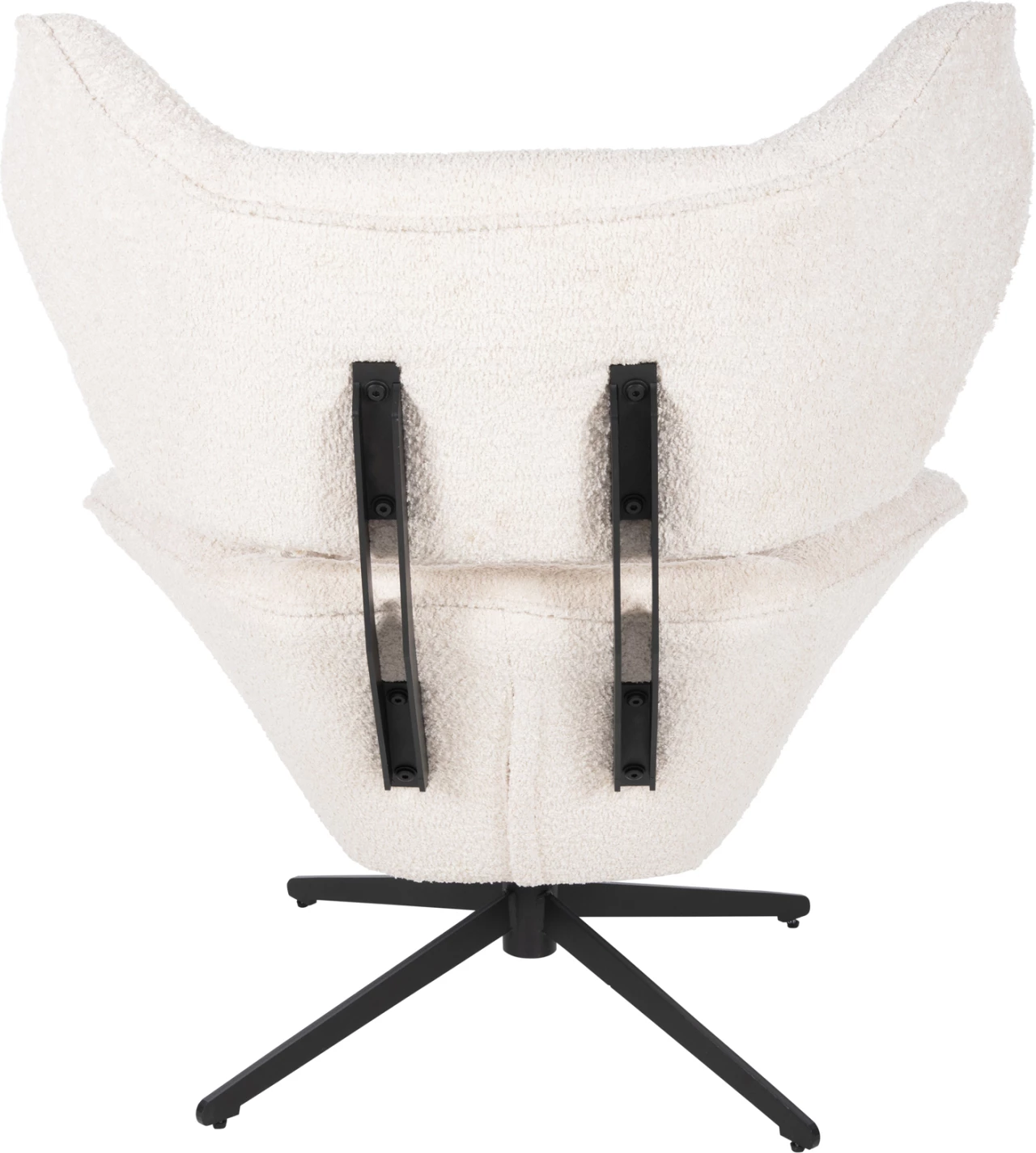 Karrige rrotulluese BRYLL FH9597.06, ngjyrë ecru boucle, bazë metalike e zezë, 86x90x97H cm