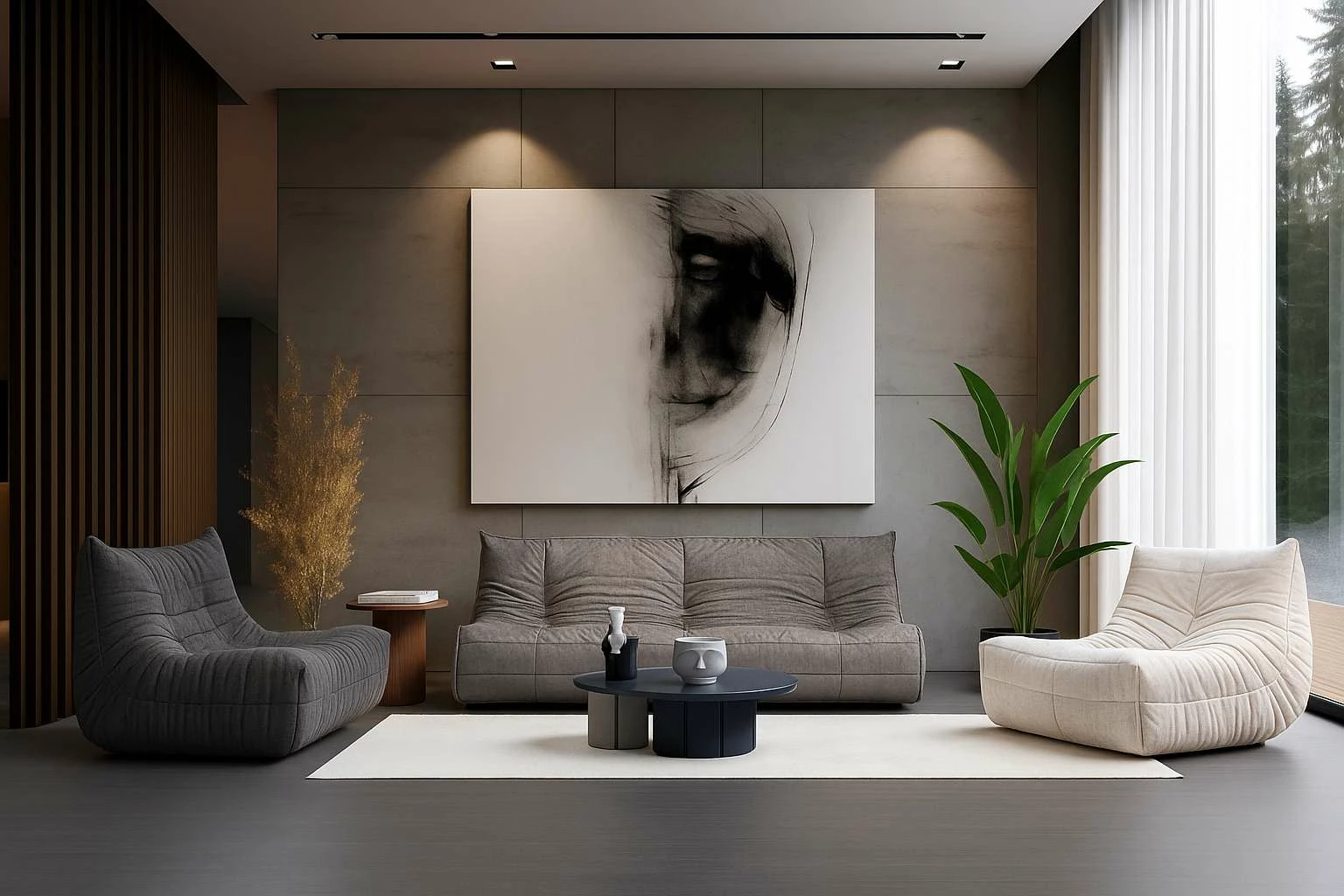 Divan dy ulëshe, ngjyrë gri e errët, Atelier del Sofa, Bocek