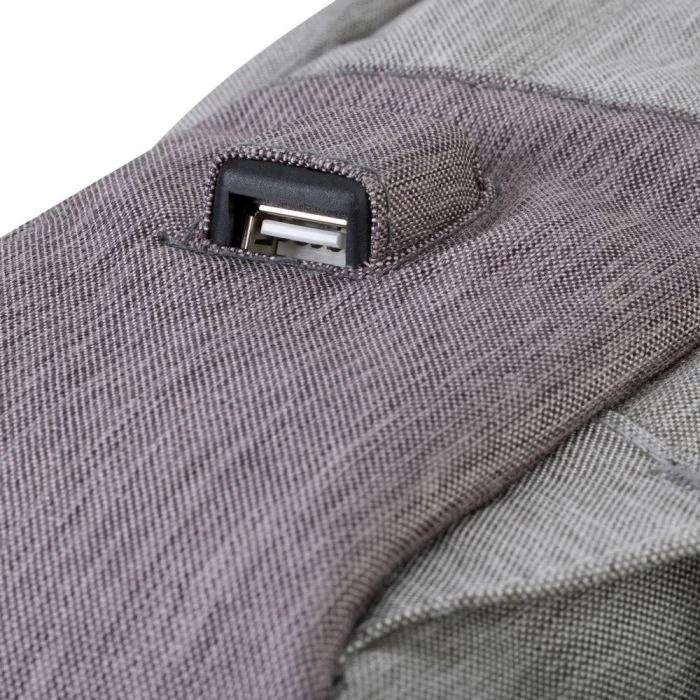 çantë shpine për laptop 15.6\" RIVACASE 7562, rezistente ndaj ujit, me USB, anti-vjedhje, gri/mocha