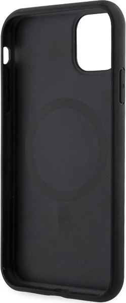 Mbështjellës Guess GUHMN61HGCFSEK për iPhone 11/XR 6.1", MagSafe, i zi