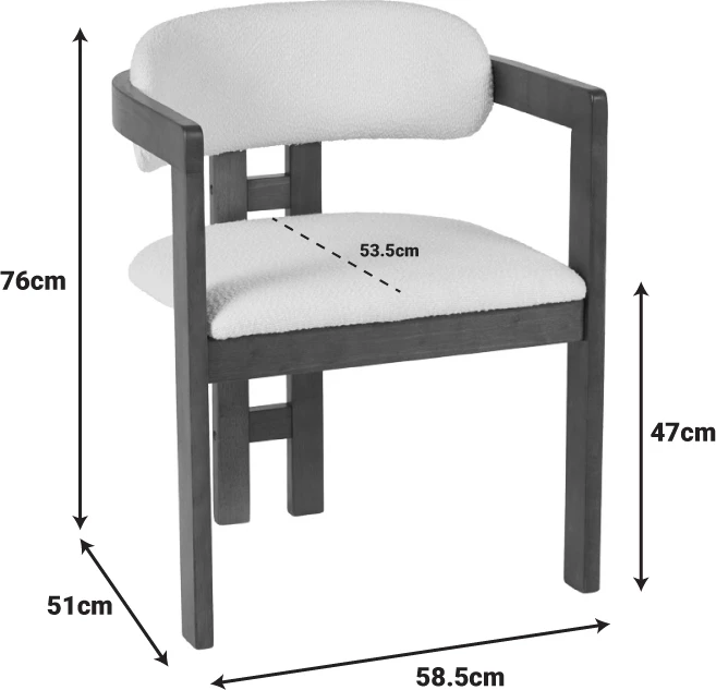 Set 2 karrige me mbështetëse, dru kauçuku, këmbë ngjyrë arre, material bezhë, 58.5x51x76cm