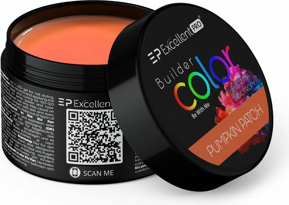Xhel ndërtues me ngjyrë për femra Excellent PRO Builder Color With Thixotropy Gel Building Pumpkin Patch 15g