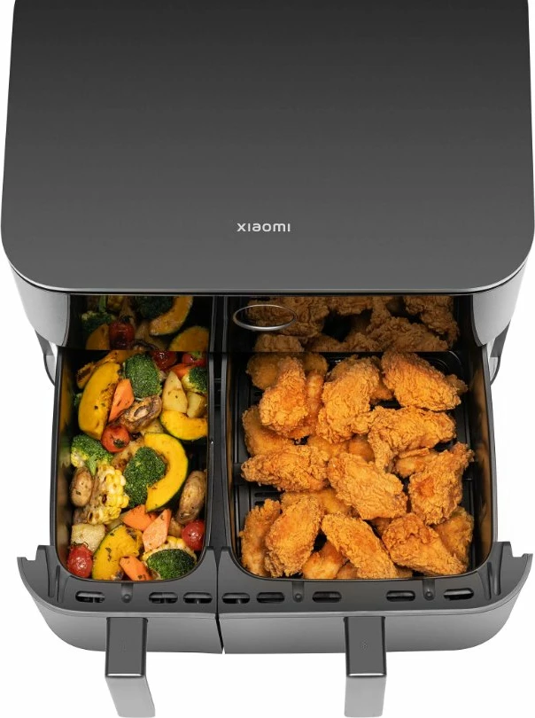 Fritezë pa vaj Xiaomi Dual Zone Air Fryer 10L 2700W dy-dhomëshe, e zezë