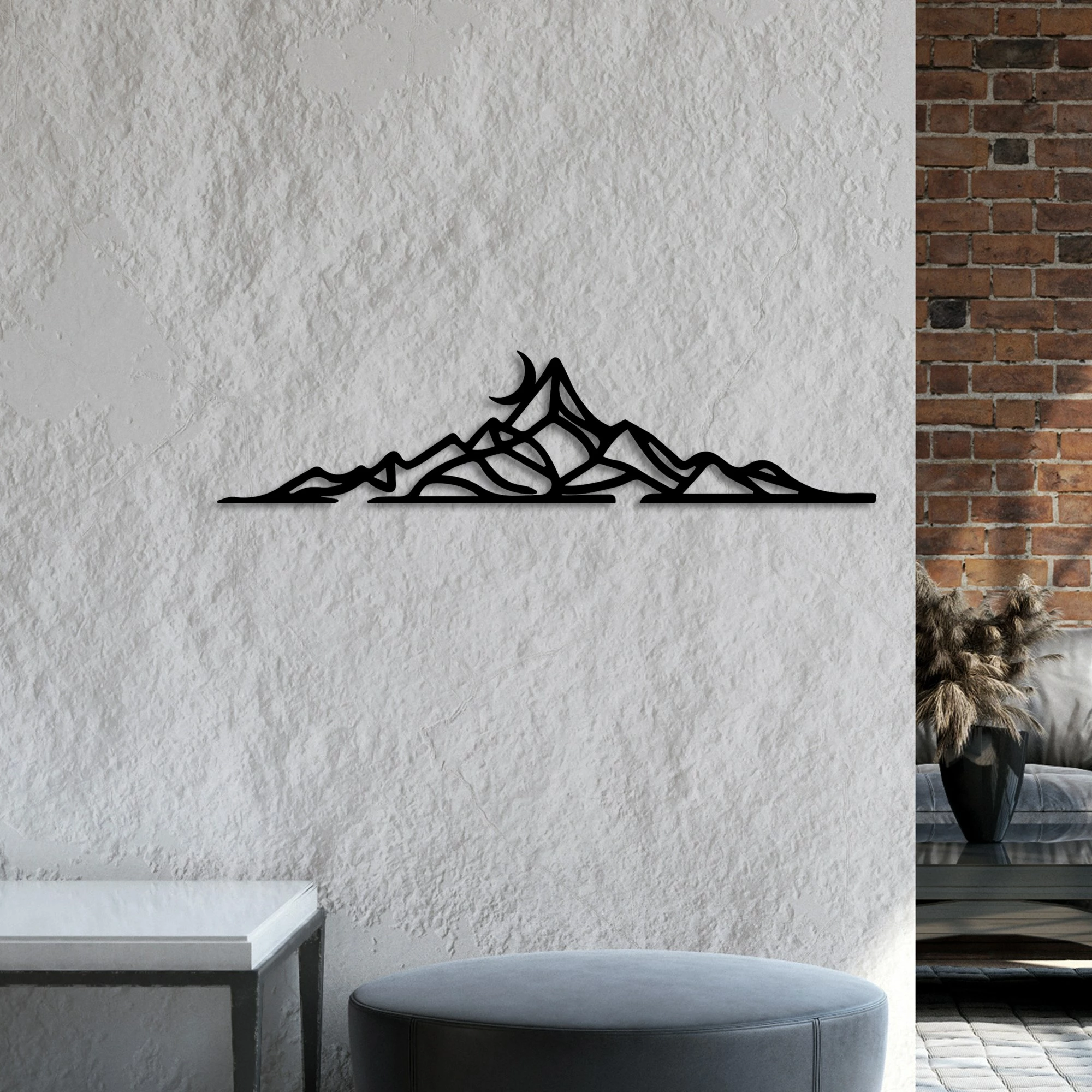 Aksesor dekorativ metalik për mur, peizazh, Wallity, Landscape 2