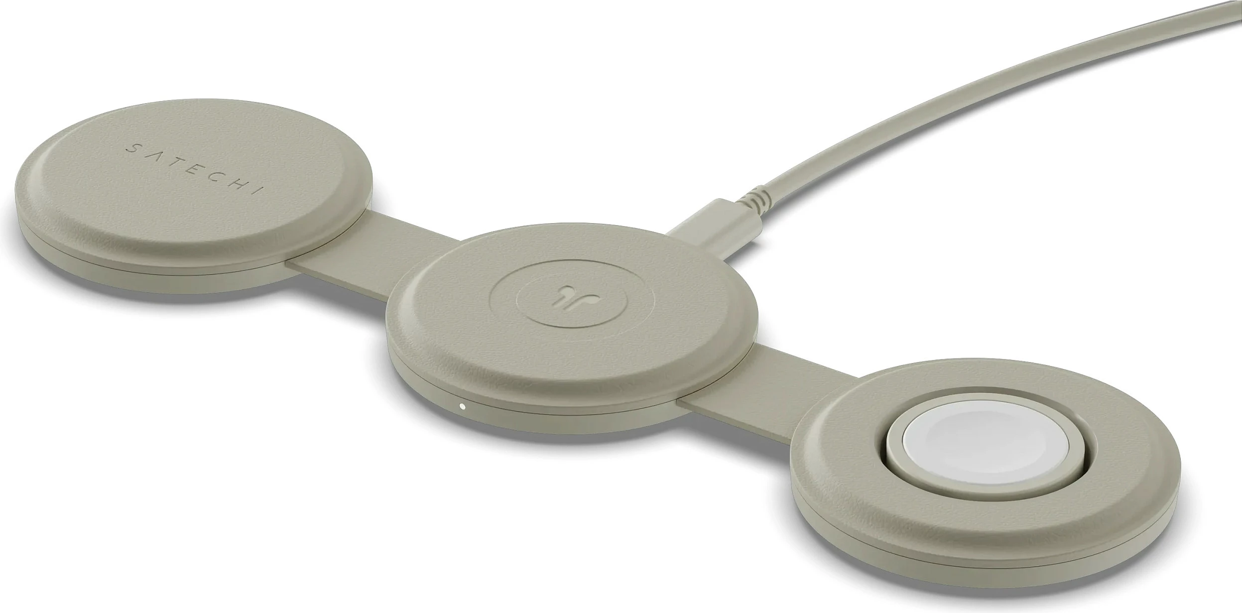 Karikues wireless Satechi OntheGo ST-QTG31W, 3-n-1, Qi2, 15W, sand