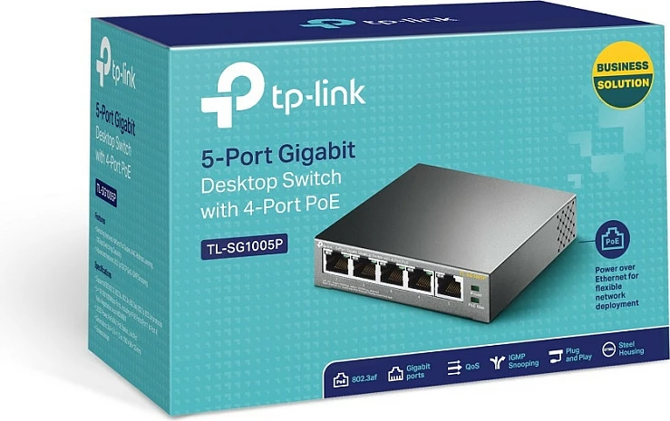 Switch TP-Link 5-Port Gigabit Desktop PoE, 4-Port, Unmanaged, Gigabit Ethernet (10/100/1000)