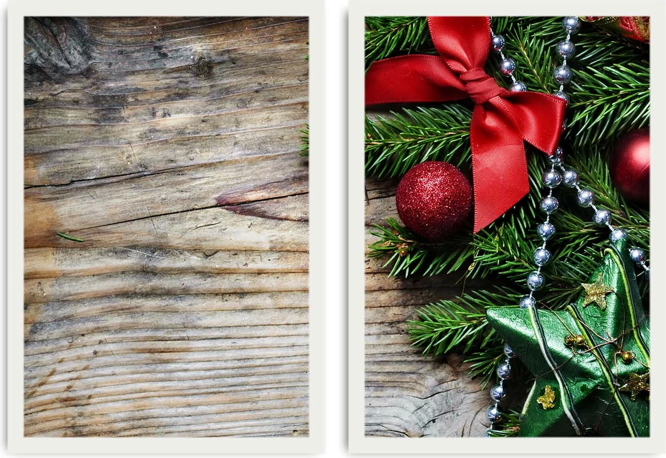 Pikturë dekorative me kornizë MDF (2 copë), Wallity, 2PBCTNOEL-04
