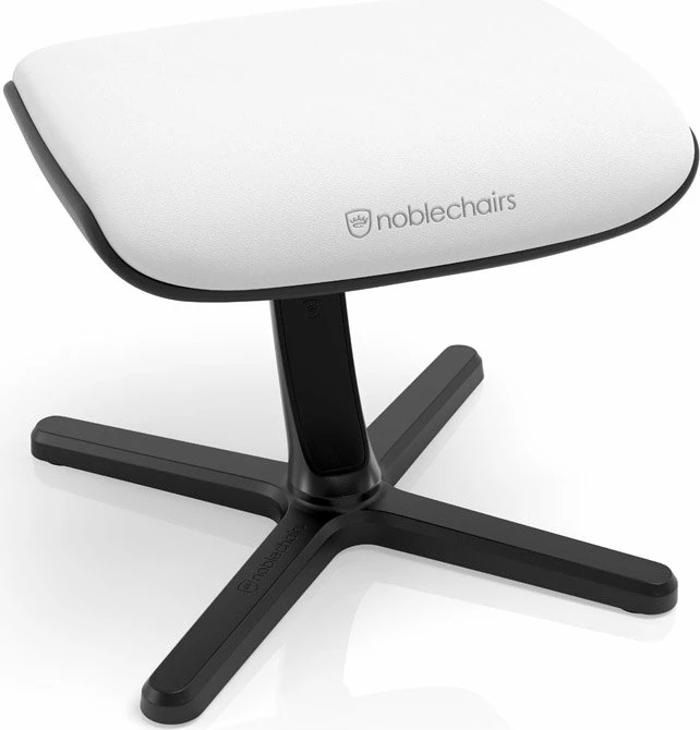 Mbështetëse këmbësh Noblechairs White Edition GAGC-313, kënd i rregullueshëm 45°, memory foam, PU lëkurë, 49×40×45 cm, e bardhë