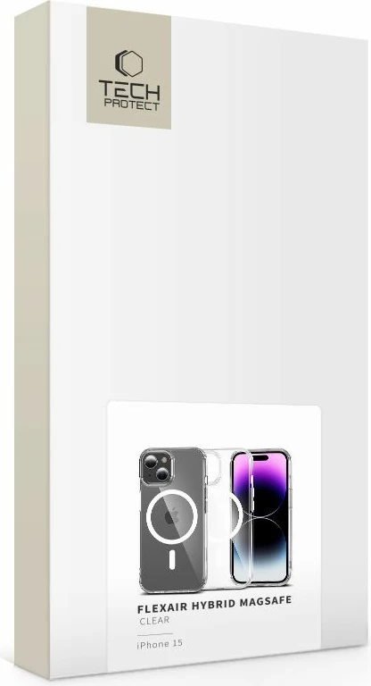 Mbështjellës Tech-Protect FlexAir Hybrid MagSafe për iPhone 15, Transparent