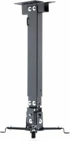 Mbajtëse projektori Art P-108, deri 10 kg, e rregullueshme 2-në-1 (tavan/mur), 67 cm/54 cm, e zezë